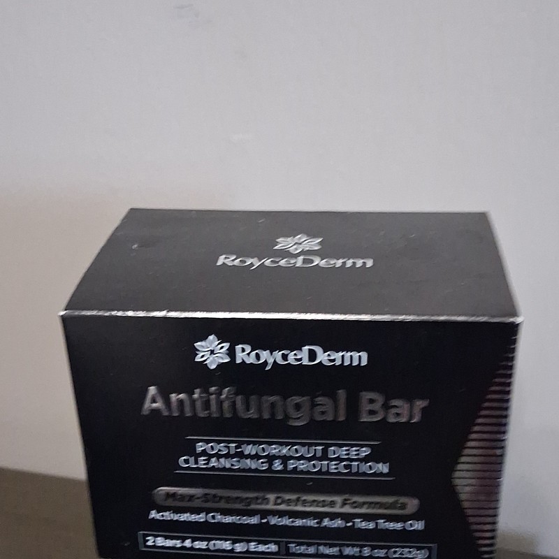 RoyceDerm Antifungal Bar Soap, Tea Tree & Activated Charcoal, 2×4 oz (8 oz)