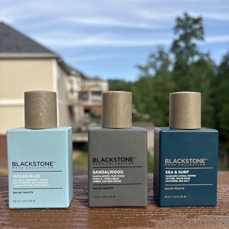 Blackstone Men’s Fragrance Trio Sandalwood,Sea & Surf, Ocean Blue 3pc 1oz 30ml