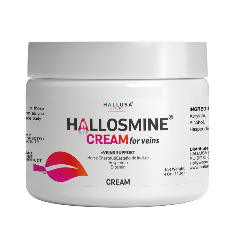 Hallosmine CREAM for Varicose Veins – Diosmin Hesperidin & Horse Chestnut 4 Oz