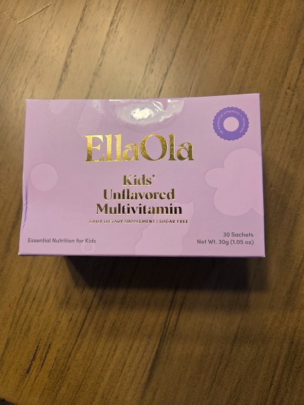 EllaOla Kids Unflavored MultiVitamin Pouches (Expiration 2/1/28)