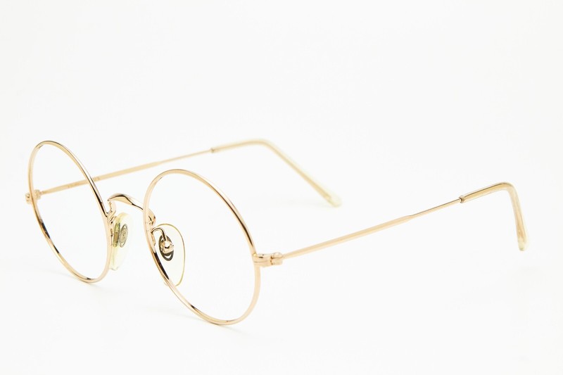 FILOS 2121 46-20 Gold/Clear Round Vintage Eyeglasses 80s👓Unisex gallery