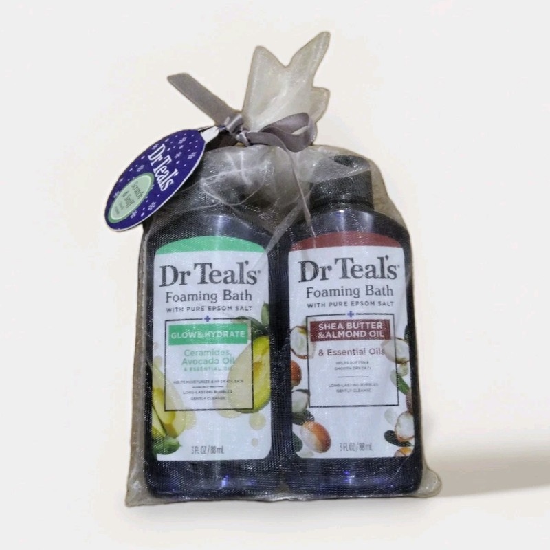 Dr Teal’s Foaming Bath Salts 2pc Shea Butter & Avocado Oil Glow Hydrate 3oz Each