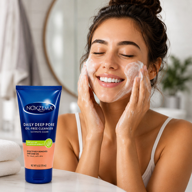 Noxzema Deep Pore Cleanser 5 Pack w/ Eucalyptus Oil Face Wash 6 Oz Each gallery