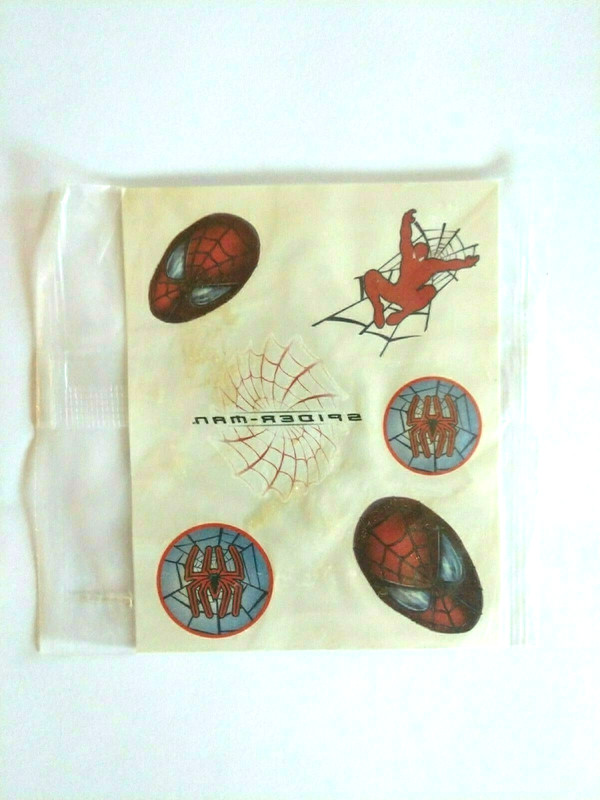 Spider-Man Stick on Temporary Tattoos Kellogg’s Cereal Box Prize 2002 Marvel VTG