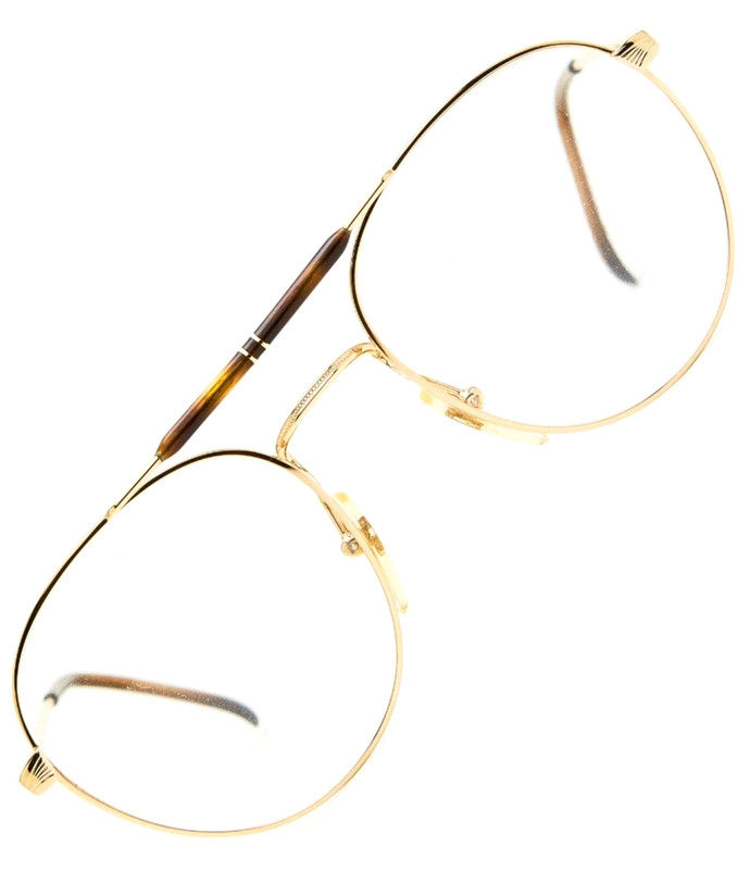 FILOS 5549 1B52 53 Gold/Brown Rocker Bicker Pilot Glasses Vintage 80s👓Unisex
