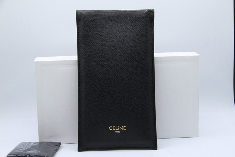 NEW CELINE BLACK LEATHER POUCH CLOTH BOX AUTHENTIC CASE EYEGLASSES EYEGLASSES gallery