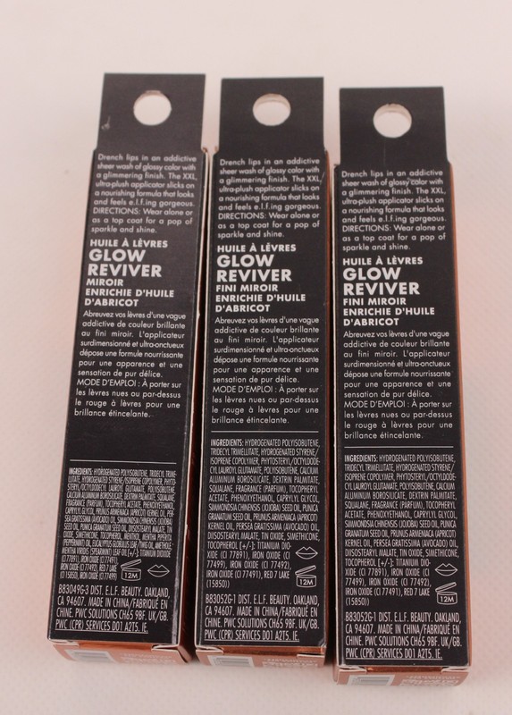 E.L.F. Glow Reviver Lip Oil Glimmer Finish Lot of 3-Chocoluxe/Super-Neutral New gallery