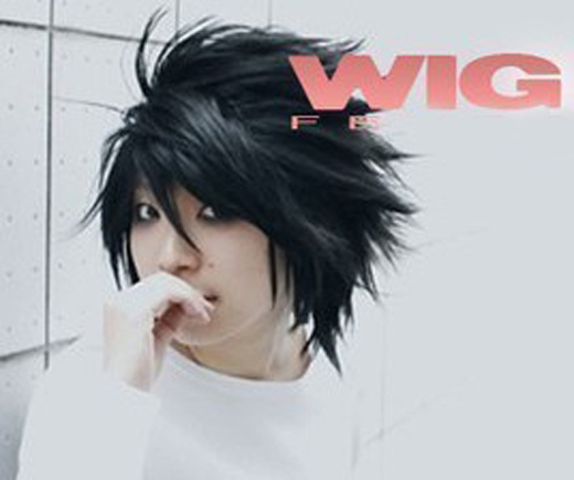Death Note L Black Short Stylish Anime Cosplay Wig Wigs