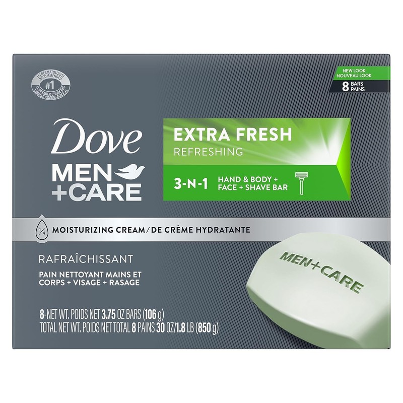 DOVE MEN + CARE 3 in 1 Body Cleanser 3.75oz Pack 8