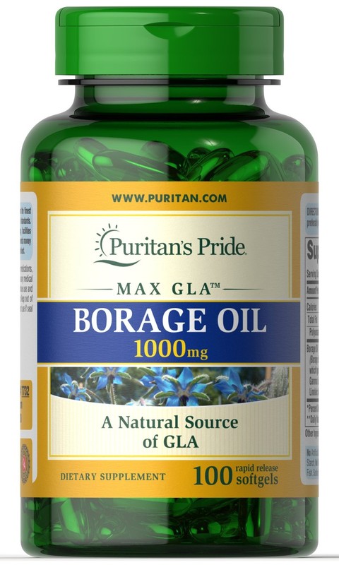 Puritan’s Pride Borage Oil 1000 mg – 100 Softgels