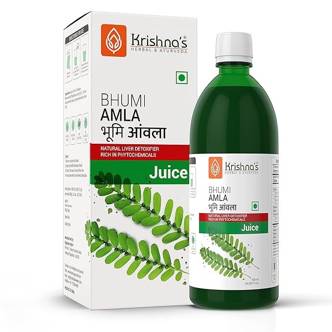 KRISHNA’S Bhumi Amla Juice Natural Liver Detoxifier Sugar Free 500 Ml