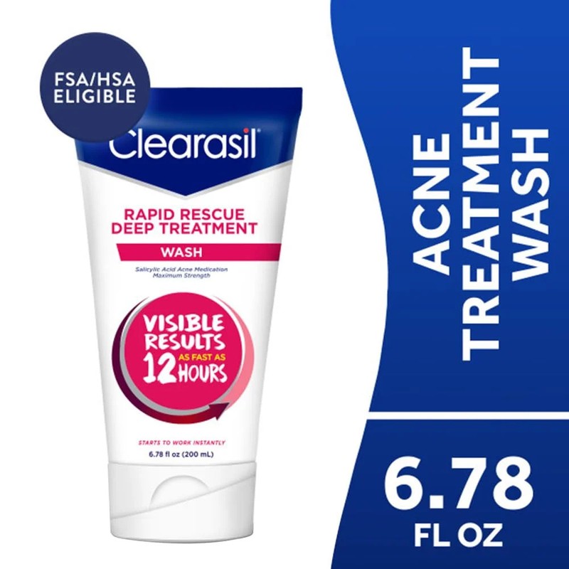 Clearasil Rapid Rescue Deep Treatment Acne Face Wash, Maximum Strenght with 2% S gallery
