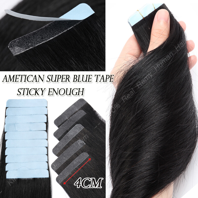 80PCS 200G Thick Tape In Real Remy 100% Human Hair Extension Full Head Skin Weft gallery