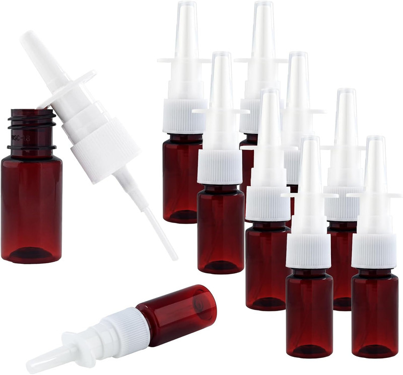 10Pcs Nasal Spray Bottles, 10Ml Fine Mist Nasal Atomizer, Reusable Empty Sprayer