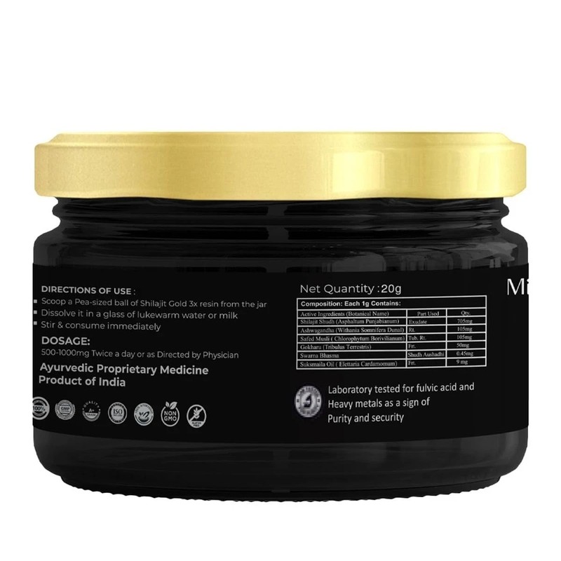 Miduty Shilajit Gold 3X Resin 500 – 1000mg | 20 grams gallery