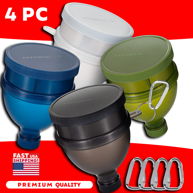 [4 Pack] Funnels for Filling Water Bottles with Protein Powder, 3 Compartment Pi