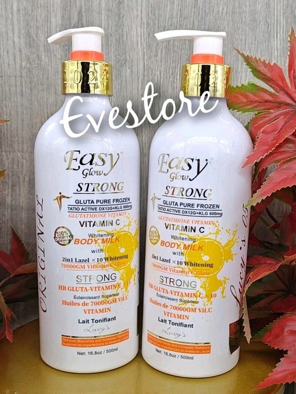 X2 💯 Original Easy Glow Glutathione Vitamin C Toning Body Milk 500ml (2 Pcs)