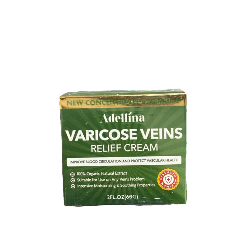 Adellina Varicose Veins Cream Relief for Legs Improves Blood Circulation (2oz)