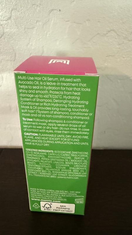 Matrix Food For Soft Multi-Use Hair Oil Serum Avocado Oil Heat Protect 1.69 gallery