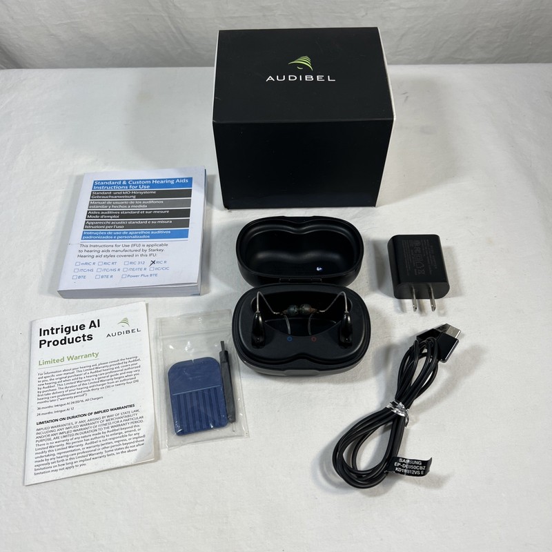 (NICE) Starkey Audibel Intrigue AI 20 RIC Rechargeable Hearing Aids Right + Left