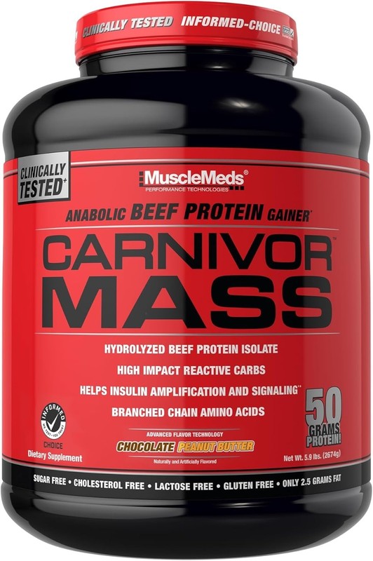CARNIVOR Mass Gainer 6 lb – 50g Protein, 125g Carbs, Chocolate Peanut Butter gallery