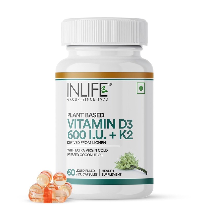 Plant Based Vitamin D3 K2 Supplement from Lichen Source with Coconut Oil 600 IU gallery