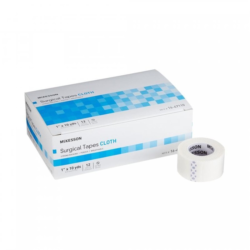 McKesson Surgical Tape Silk-Like Cloth 1 In. x 10 Yd White Non-sterile 144 Ct