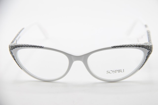 NEW SOSPIRI ADELE WH WHITE BLACK CRYSTALS AUTHENTIC EYEGLASSES 49-16 gallery