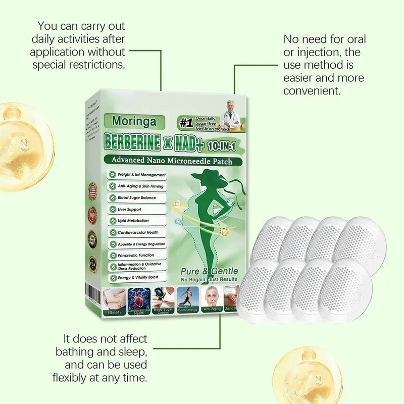 50% OFF Moringa Berberine x NAD+ 10-in-1 Advanced Nano Microneedle Patches New** gallery