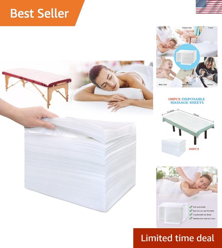 100Pcs Disposable Massage Table Sheets 31.5″ x 71″ Non-Woven Fabric Bed Cover…