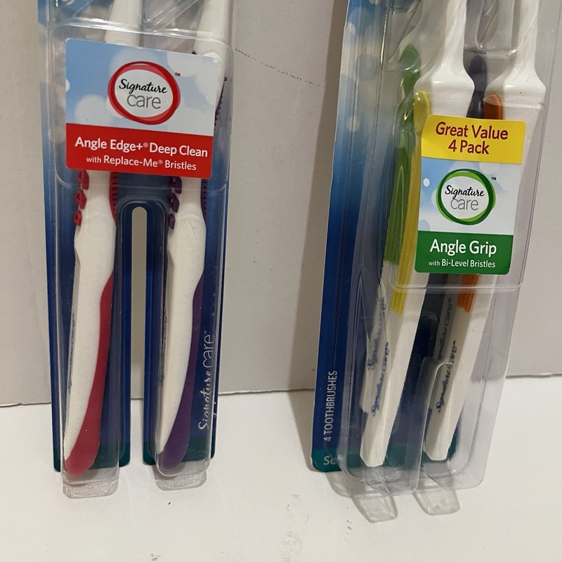Signature Care Angle Deep Clean Grip Toothbrushes Lot of 6 Soft New Seal gallery