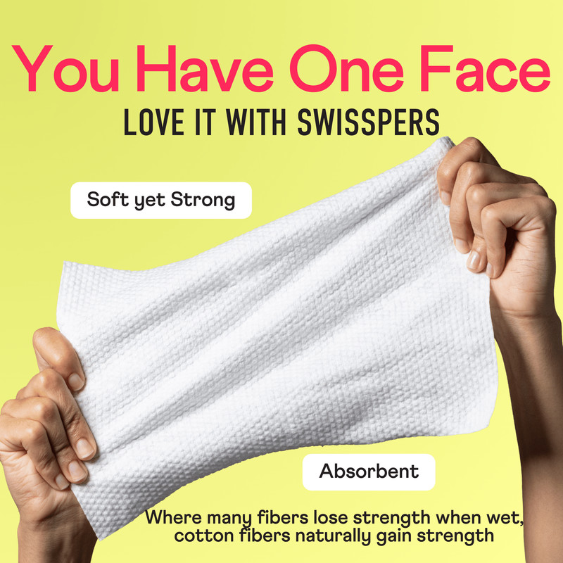 Face the Day Dry Wipes, Disposable Facial Towels, Large 100% Cotton Makeup gallery