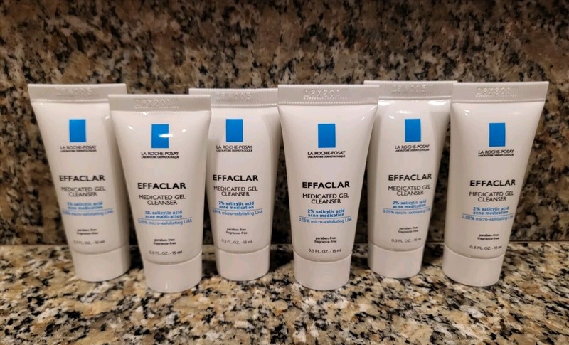 6 x La Roche-Posay Effaclar Medicated GEL Cleanser .50oz ea Mini Travel Sz NEW