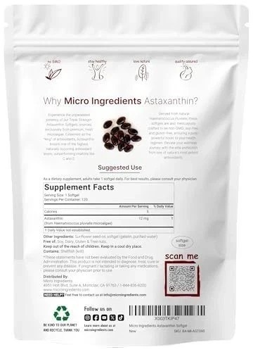 2 Pack | Astaxanthin 12mg, 120 Softgels, 4 Month Supply NEW gallery