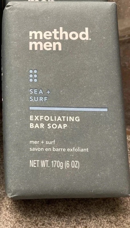 1)METHOD MENS SEA & SURF EXFOLIATING BAR SOAP 6 OZ BARS PLANT BASED DISCONTINUED