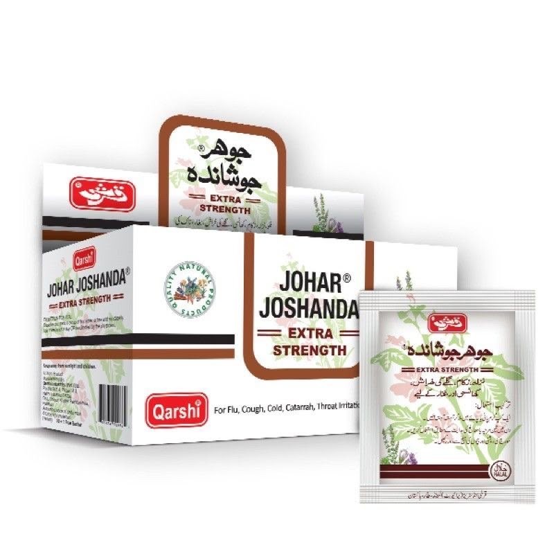Qarshi Johar Joshanda Extra Strength Herbal Tea Cold Flu Cough Relief 30 Sachets