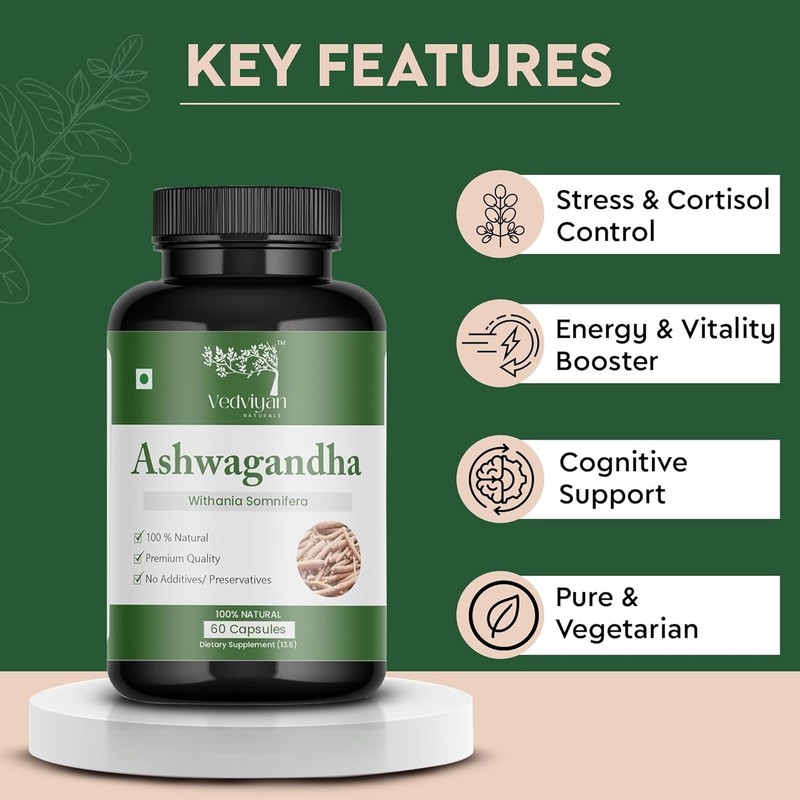 Ved .Viyan Ashwagandha 500mg Capsules 60 Count gallery