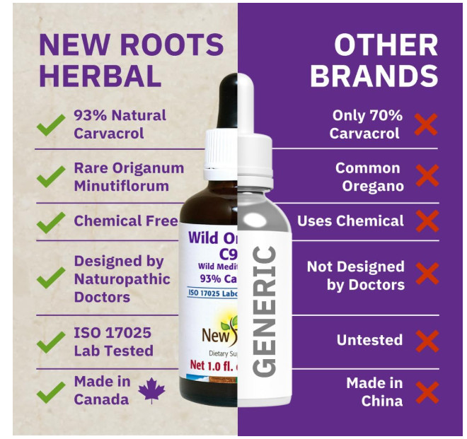 New Roots | Wild Oregano Oil Drops, C93 | 93% Carvacrol 1 Fl Oz (Pack of 1) gallery