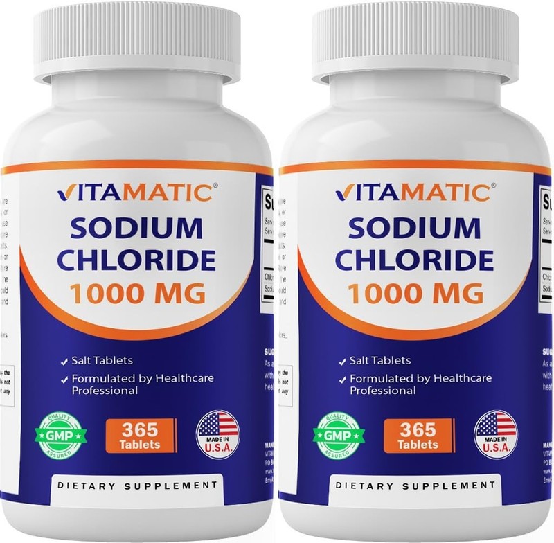 Sodium Chloride 1000mg – 365 Tablets x2 – Electrolyte Replenisher, Hydration Sup