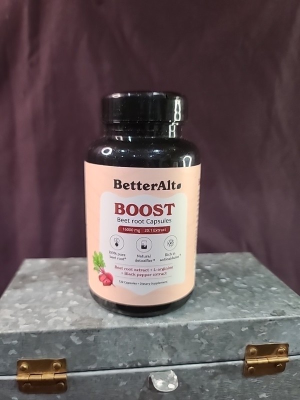Better Alt Boost beet root capsules count EXP 05/2027