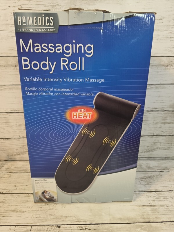 Homedics Massaging Body Roll with Heat Vibration Massager Pad – Neck Back Legs