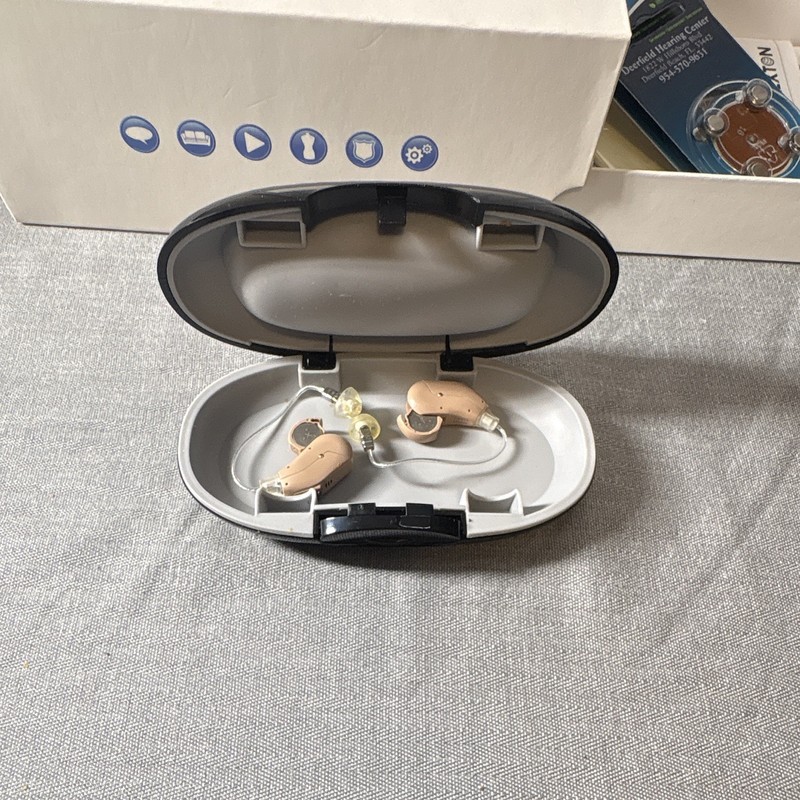 Rexton RIC Hearing Aids Beige for Both Ears w/ Case & Size 312 Batteries gallery