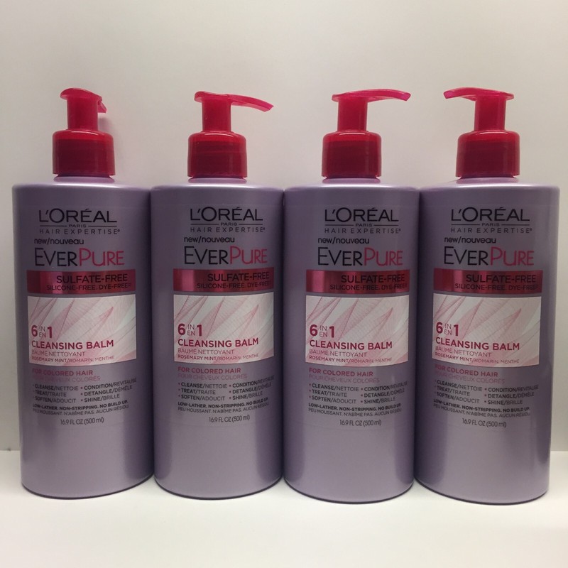 L’OREAL EVERPURE 6-in-1 Cleansing Balm – For Colored Hair 16.9 fl oz-Lot of 4