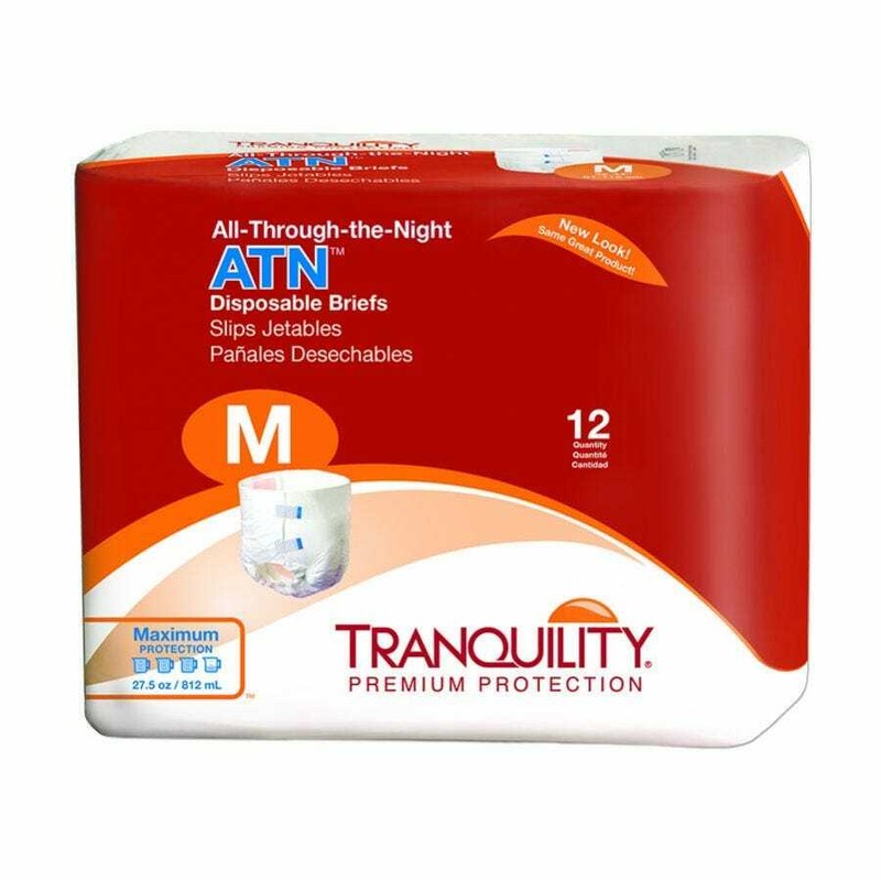 Tranquility ATN (All-Through-the-Night) Brief, Medium 32 – 44in – Pack of 12