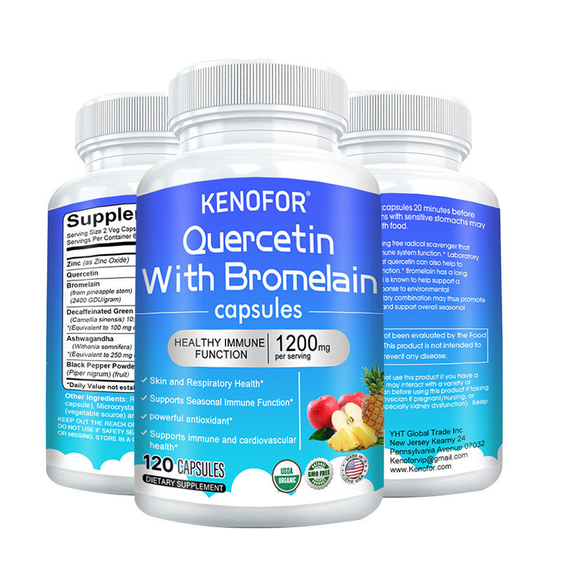 Quercetin 1200 mg with Bromelain & Zinc – Natural Immune Support Supplement