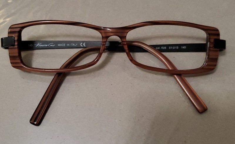 Kenneth Cole Italy KC 543 R26 Wood Tone Black Stripe Eyeglass Frames 51 13 140