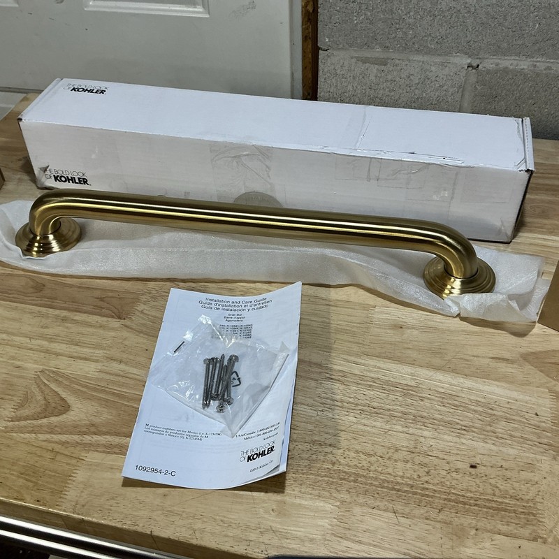 Kohler K-10541-2MB Traditional 18″ Grab Bar-Vibrant Brushed Modern Brass