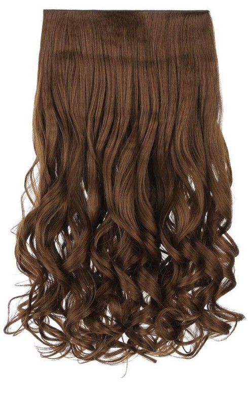 Reecho16″ 1-Pack 3/4 Full Head Curly Wavy Clips in on Synthetic Hair Ext Linen