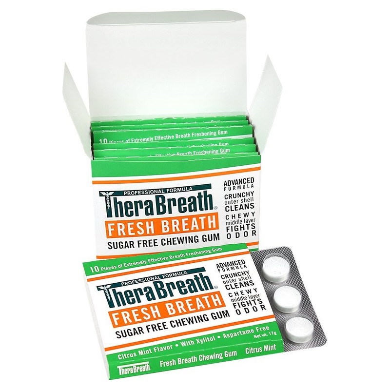 TheraBreath Fresh Breath Gum with Zinc Citrus Mint – 10 Count gallery