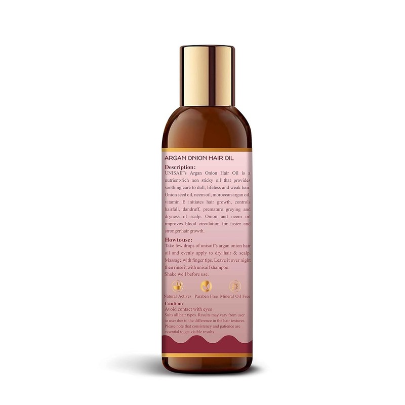 Unisaif Argan Onion Oil for Hair Growth Oil 100% Pure for Hair Loss Dry & Damage gallery